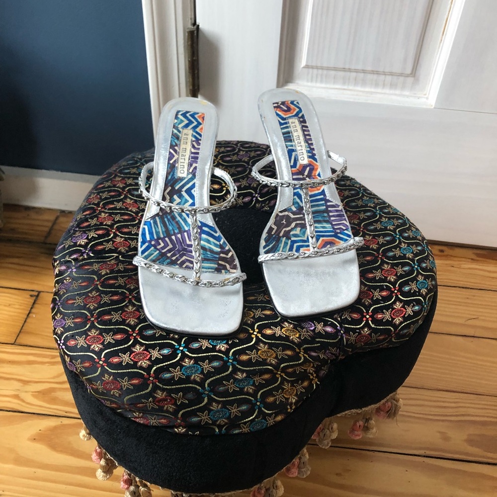 Ann Marino heels silver size 8